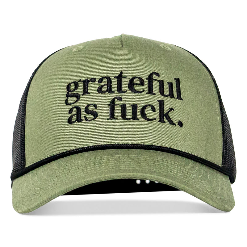Load image into Gallery viewer, Grateful As Fuck Rope Snapback Hat
