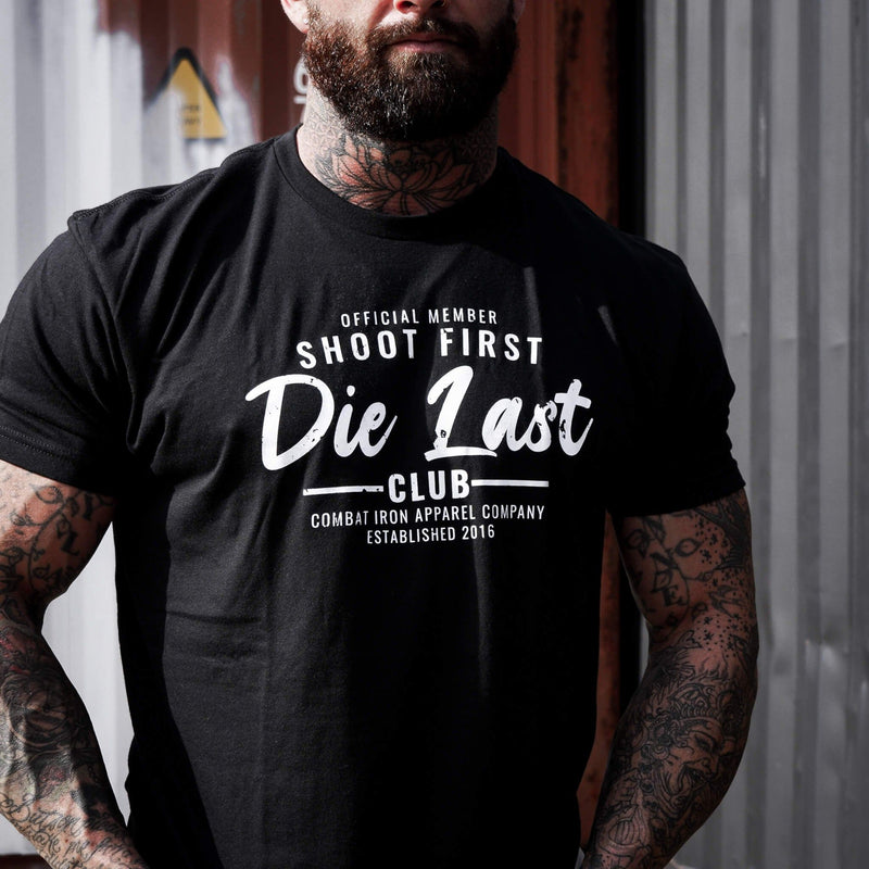 Load image into Gallery viewer, Shoot First. Die Last. Tactical Athlete Club Men&#39;s T-Shirt
