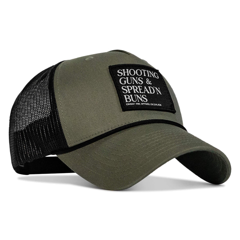 Load image into Gallery viewer, Shooting Guns &amp; Spread&#39;n Buns Patch Rope Snapback Hat
