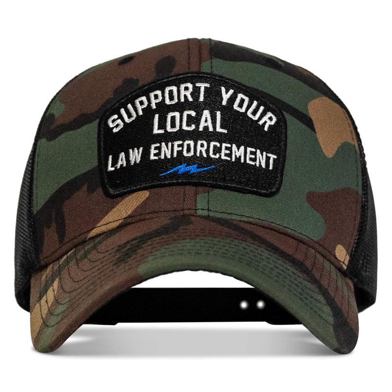Load image into Gallery viewer, Support Your Local Law Enforcement Mid-Profile Snapback Hat
