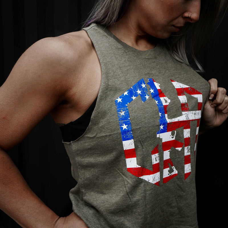 Load image into Gallery viewer, CIA Hex USA Edition Flowy Crop Top
