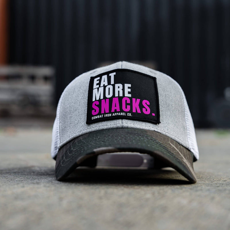 Load image into Gallery viewer, Eat More Snacks Patch Snapback Hat

