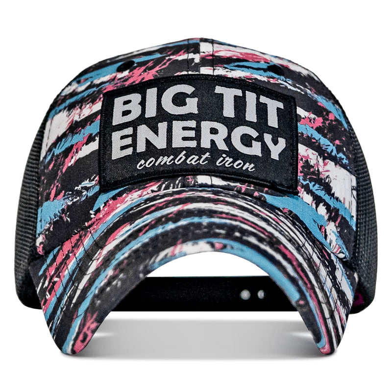 Load image into Gallery viewer, Big Tit Energy Patch Ripstop Mesh Snapback Hat
