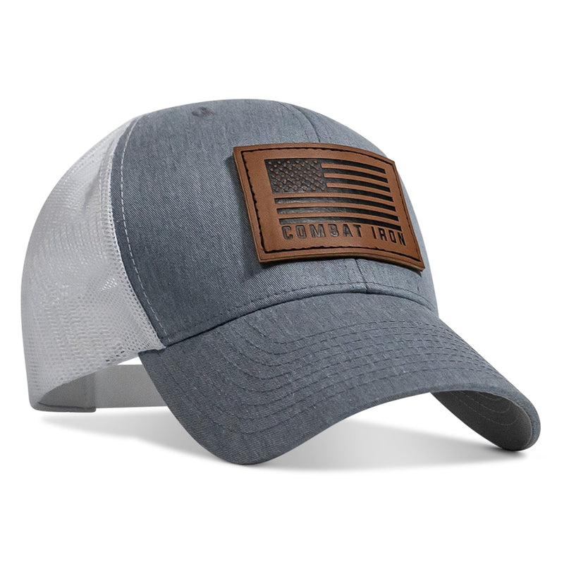 Load image into Gallery viewer, US Flag Leather Patch SnapBack Hat
