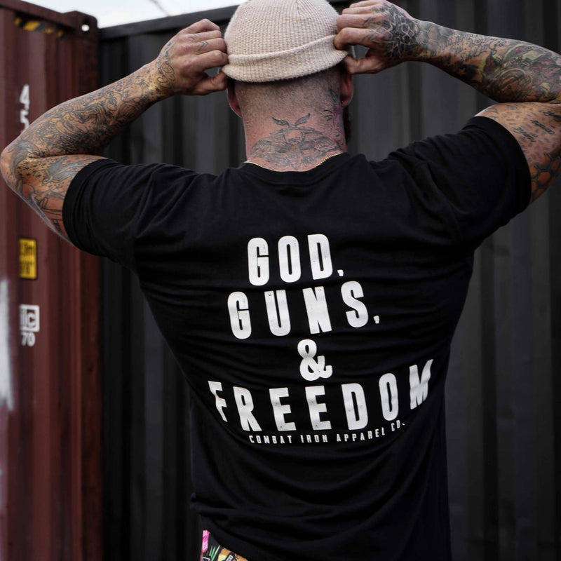 Load image into Gallery viewer, GOD, GUNS, &amp; FREEDOM Men&#39;s T-Shirt
