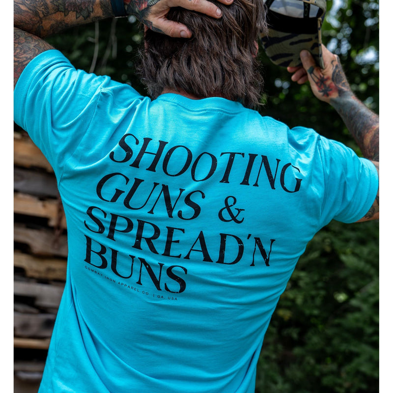Load image into Gallery viewer, Shooting Guns &amp; Spread&#39;n Buns Men&#39;s T-Shirt
