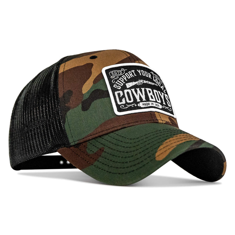 Load image into Gallery viewer, Support Your Local Cowboys Patch Snapback Hat
