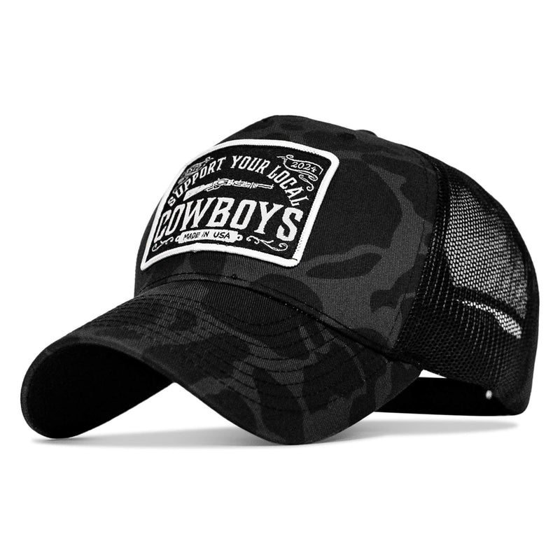 Load image into Gallery viewer, Support Your Local Cowboys Patch Snapback Hat
