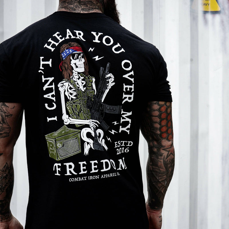 Load image into Gallery viewer, I Can&#39;t Hear You Over My Freedom AR Guitar Men&#39;s T-Shirt
