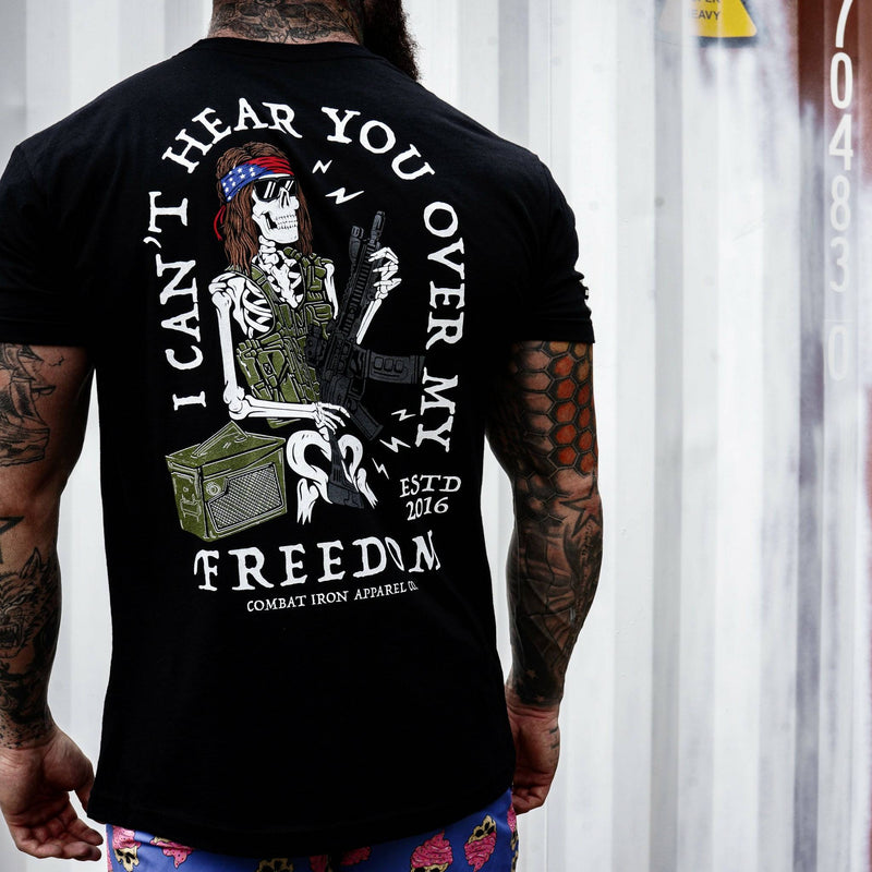 Load image into Gallery viewer, I Can&#39;t Hear You Over My Freedom AR Guitar Men&#39;s T-Shirt
