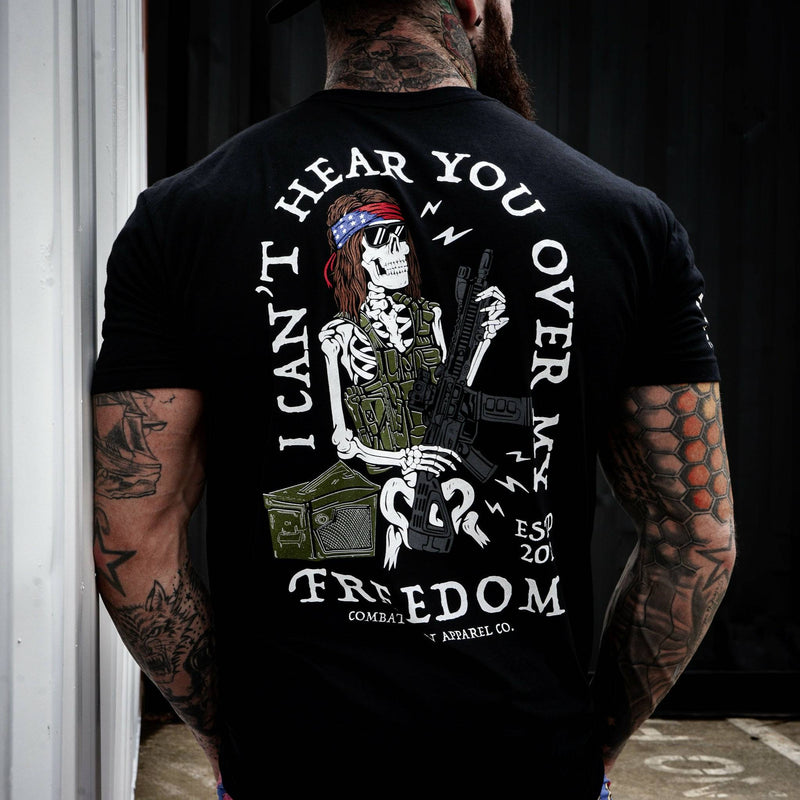 Load image into Gallery viewer, I Can&#39;t Hear You Over My Freedom AR Guitar Men&#39;s T-Shirt
