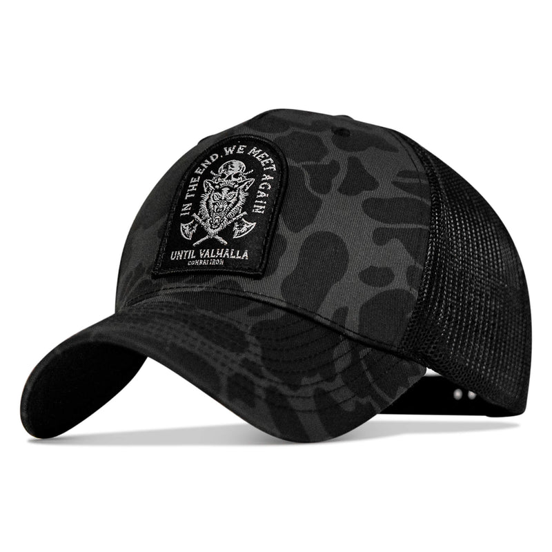 Load image into Gallery viewer, In The End, We Meet Again - Until Valhalla Patch Snapback Hat
