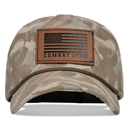US Flag Leather Patch Crushable Snapback Hat
