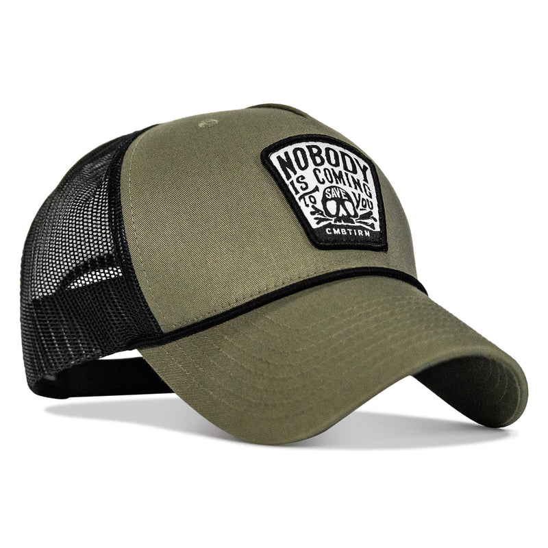 Load image into Gallery viewer, Nobody Is Coming To Save You Skull Patch Rope Snapback

