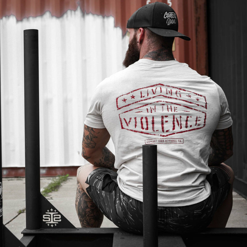 Load image into Gallery viewer, LIVING IN THE VIOLENCE MEN’S T-SHIRT
