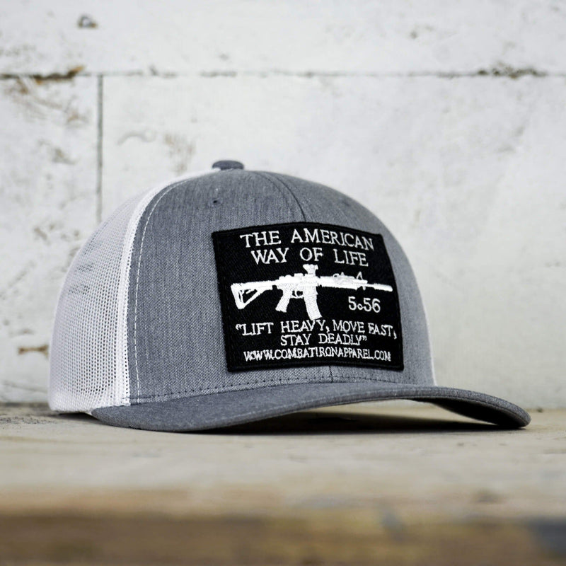 Load image into Gallery viewer, American Way Of Life 5.56 Black Patch Edition Mid-Profile Mesh Snapback
