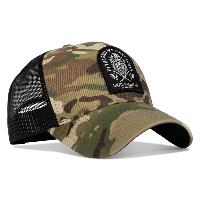 Load image into Gallery viewer, In The End, We Meet Again - Until Valhalla Patch Snapback Hat
