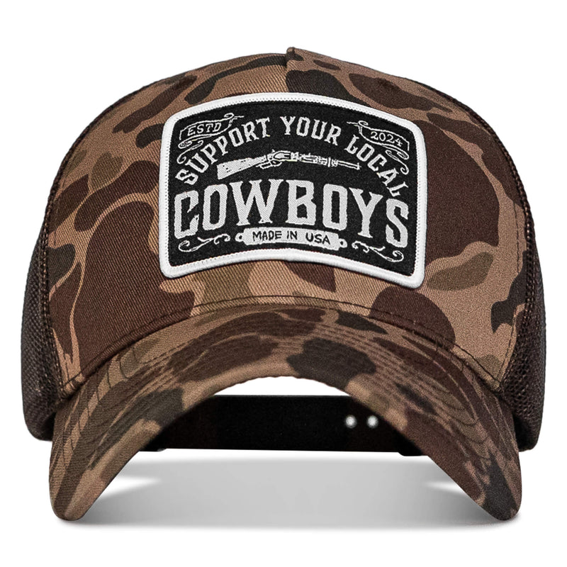 Load image into Gallery viewer, Support Your Local Cowboys Patch Snapback Hat
