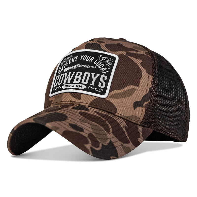 Load image into Gallery viewer, Support Your Local Cowboys Patch Snapback Hat
