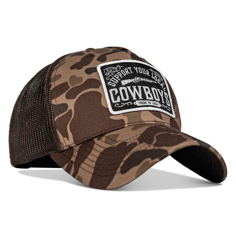 Load image into Gallery viewer, Support Your Local Cowboys Patch Snapback Hat
