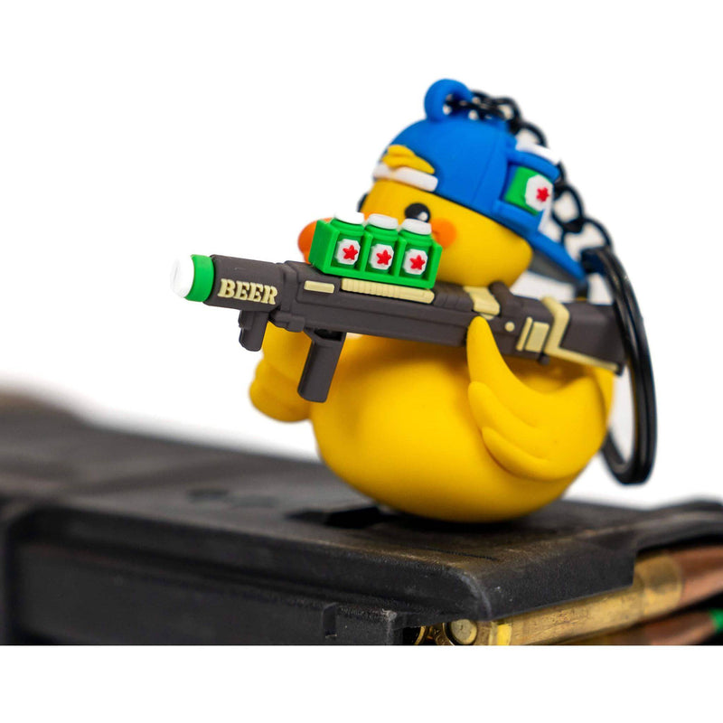 Load image into Gallery viewer, Beer Launcher TactiDuck 3D Rubber Keychain
