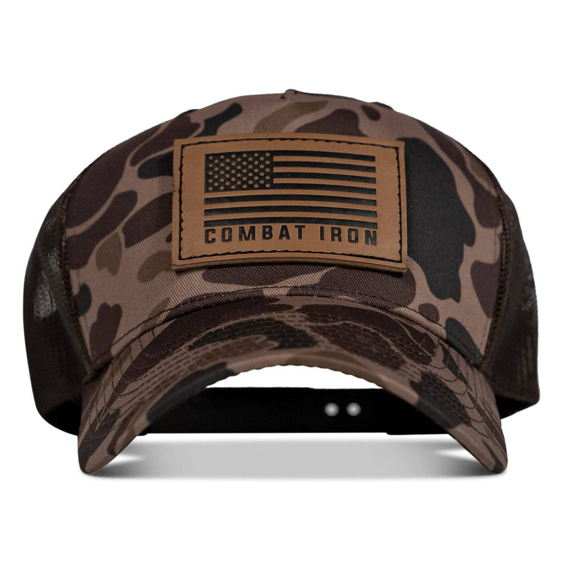 Load image into Gallery viewer, US Flag Leather Patch SnapBack Hat

