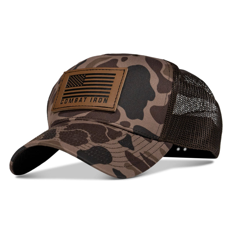 Load image into Gallery viewer, US Flag Leather Patch SnapBack Hat

