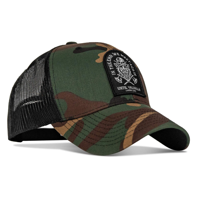 Load image into Gallery viewer, In The End, We Meet Again - Until Valhalla Patch Snapback Hat
