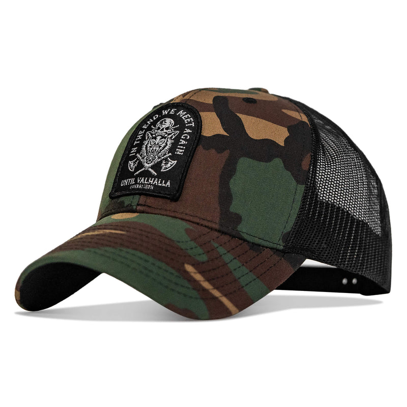 Load image into Gallery viewer, In The End, We Meet Again - Until Valhalla Patch Snapback Hat
