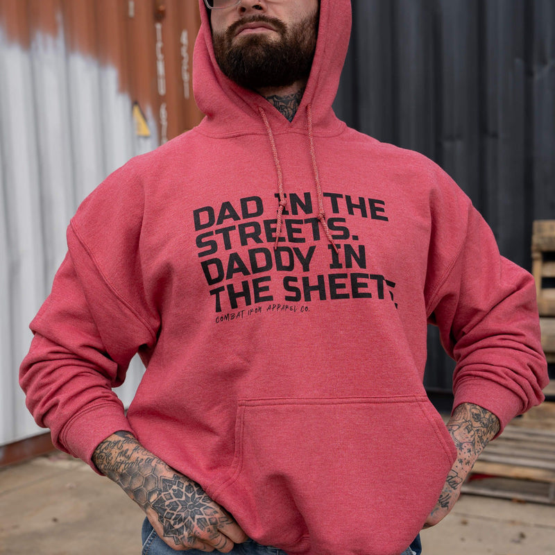 Load image into Gallery viewer, Dad In The Streets. Daddy In The Sheets. Men's Hoodie
