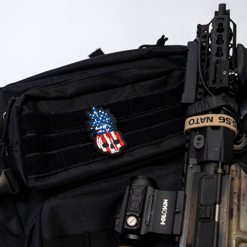 Load image into Gallery viewer, USA Pineapple Skull PVC Patch
