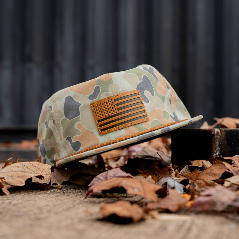 Load image into Gallery viewer, American Flag Leather Patch Crushable Rope Snapback Hat
