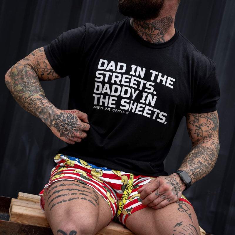 Load image into Gallery viewer, Dad in the Streets. Daddy In the Sheets. Men's T-Shirt
