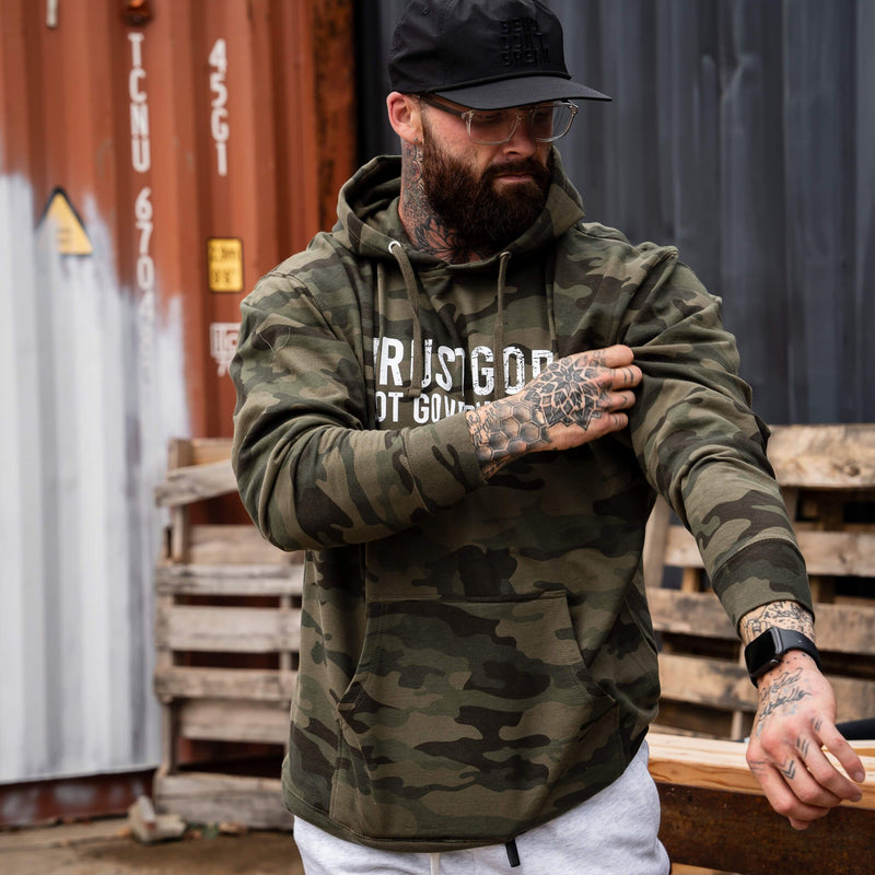 Load image into Gallery viewer, Trust God. Not Government. Men&#39;s Hoodie
