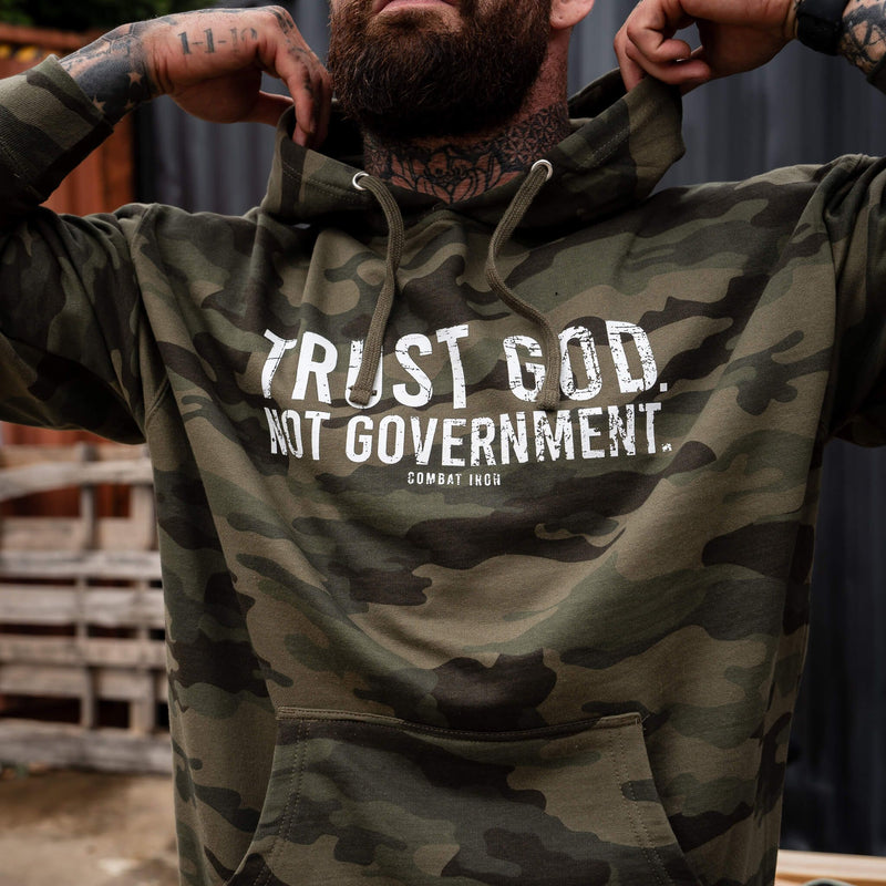 Load image into Gallery viewer, Trust God. Not Government. Men&#39;s Hoodie

