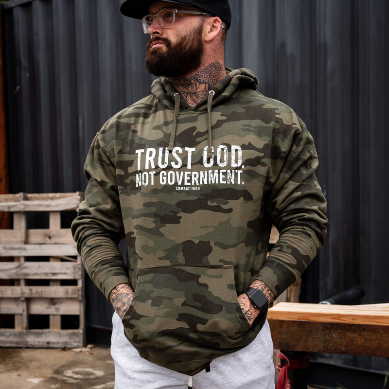 Load image into Gallery viewer, Trust God. Not Government. Men&#39;s Hoodie
