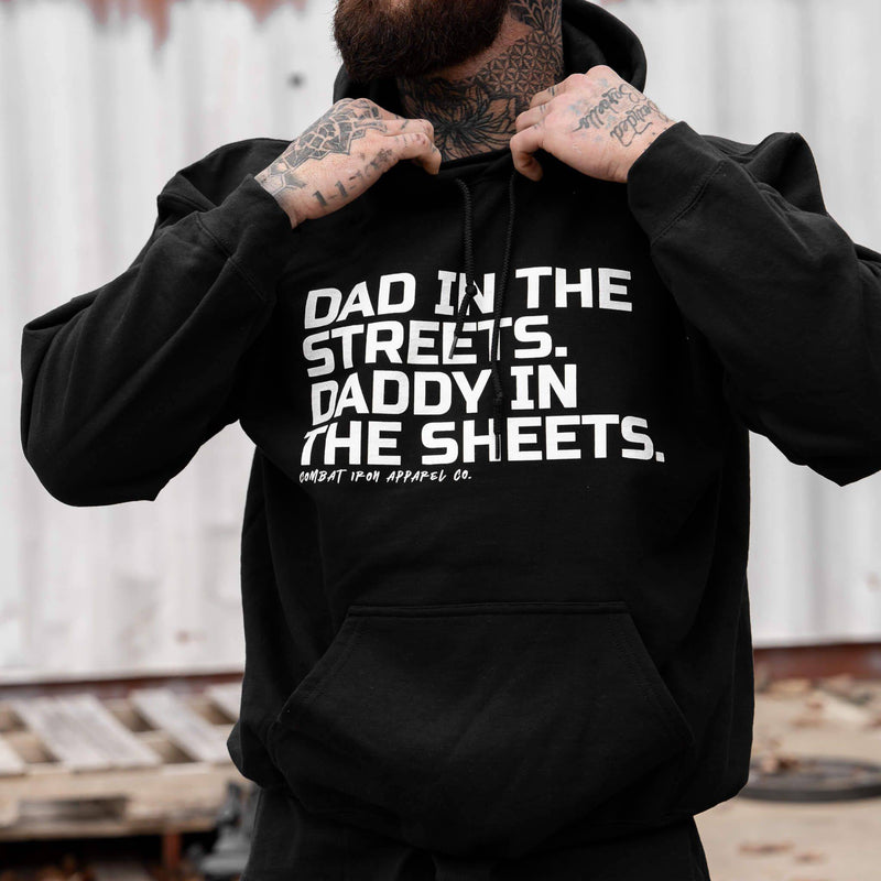 Load image into Gallery viewer, Dad In The Streets. Daddy In The Sheets. Men&#39;s Hoodie

