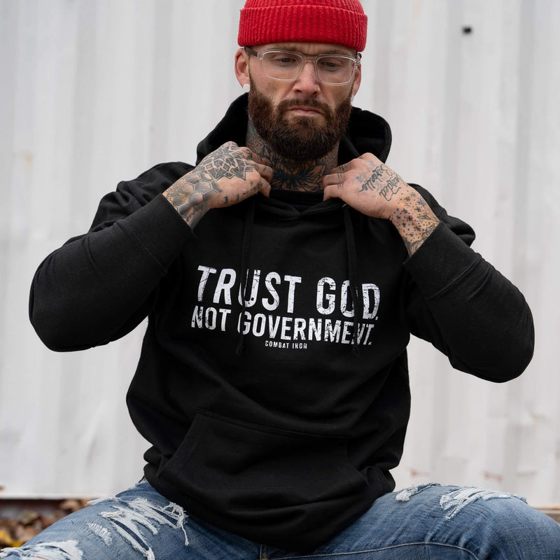 Load image into Gallery viewer, Trust God. Not Government. Men&#39;s Hoodie
