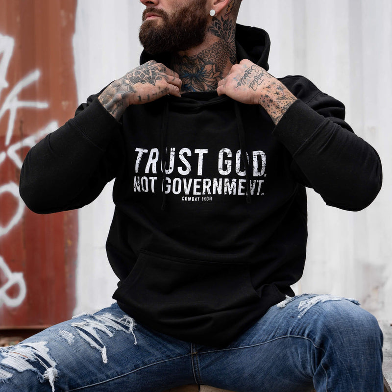 Load image into Gallery viewer, Trust God. Not Government. Men&#39;s Hoodie
