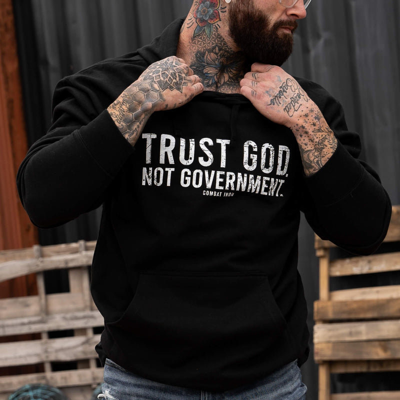 Load image into Gallery viewer, Trust God. Not Government. Men&#39;s Hoodie
