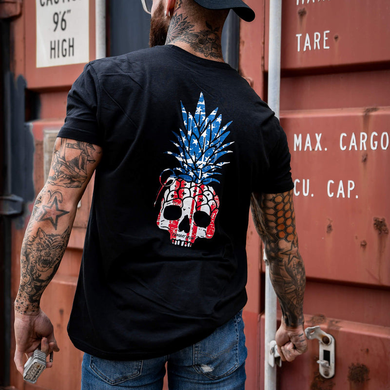 Load image into Gallery viewer, American Flag USA Pineapple Grenade Men&#39;s T-Shirt
