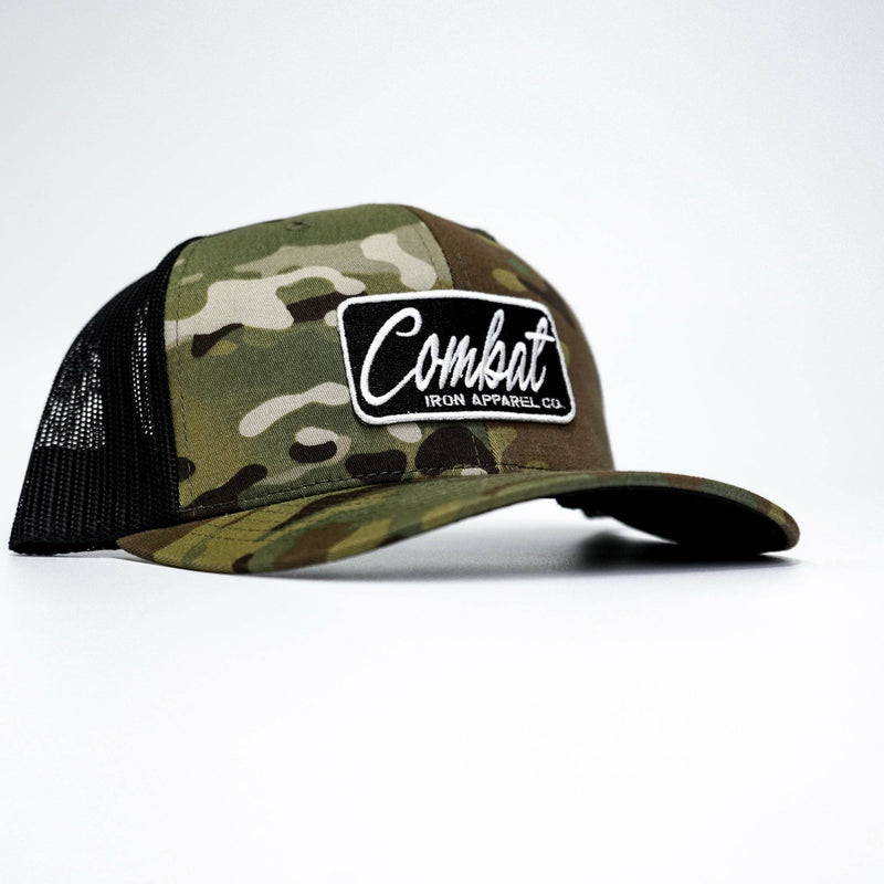Load image into Gallery viewer, Combat Script Patch Mid-Profile Mesh Snapback Hat
