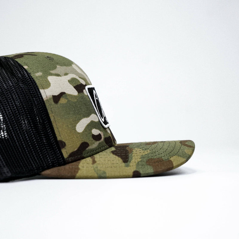Load image into Gallery viewer, Combat Script Patch Mid-Profile Mesh Snapback Hat
