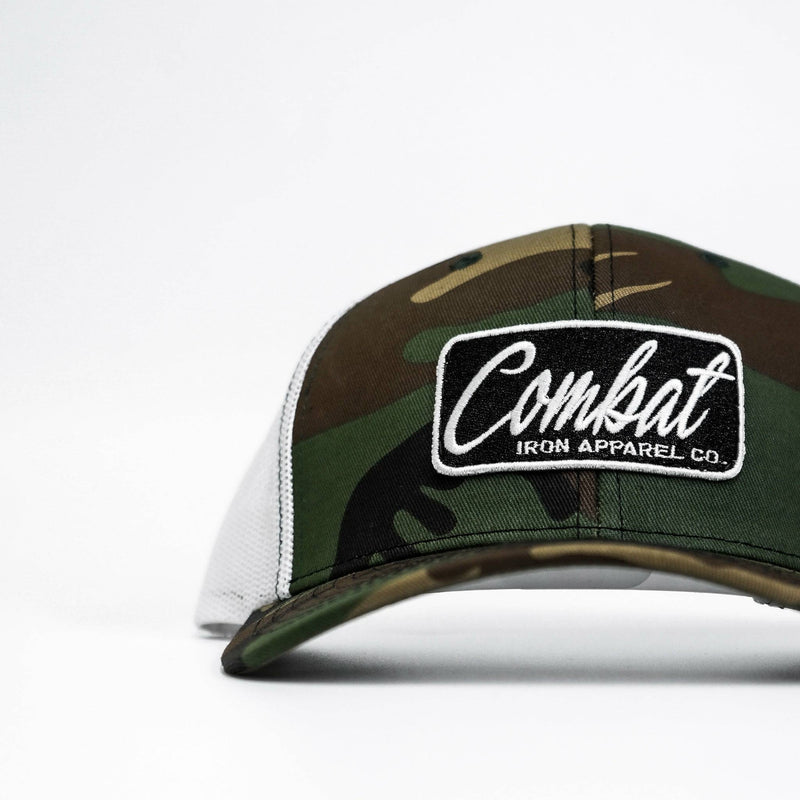 Load image into Gallery viewer, Combat Script Patch Mid-Profile Mesh Snapback Hat
