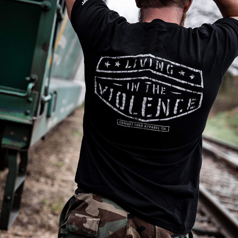 Load image into Gallery viewer, LIVING IN THE VIOLENCE MEN’S T-SHIRT

