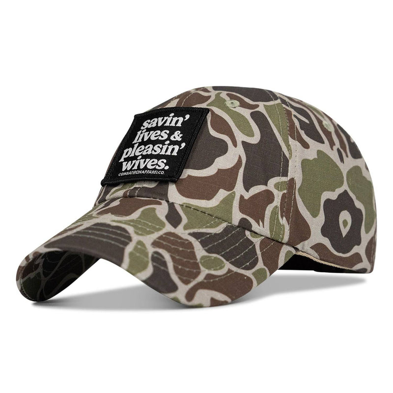 Load image into Gallery viewer, Ripstop Savin' Lives &amp; Pleasin' Wives  Patch Tactical Ripstop Mesh Snapback Hat
