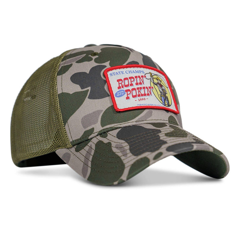 Load image into Gallery viewer, Ropin&#39; and Pokin&#39; Dirty Cowboys Patch SnapBack Hat
