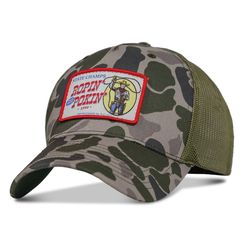 Load image into Gallery viewer, Ropin&#39; and Pokin&#39; Dirty Cowboys Patch SnapBack Hat
