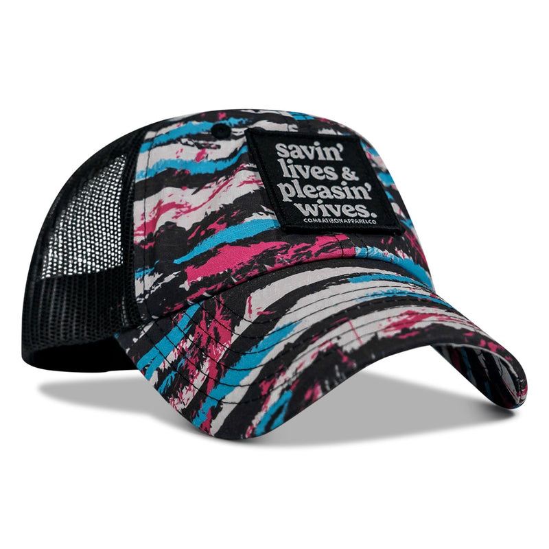 Load image into Gallery viewer, Ripstop Savin' Lives &amp; Pleasin' Wives  Patch Tactical Ripstop Mesh Snapback Hat
