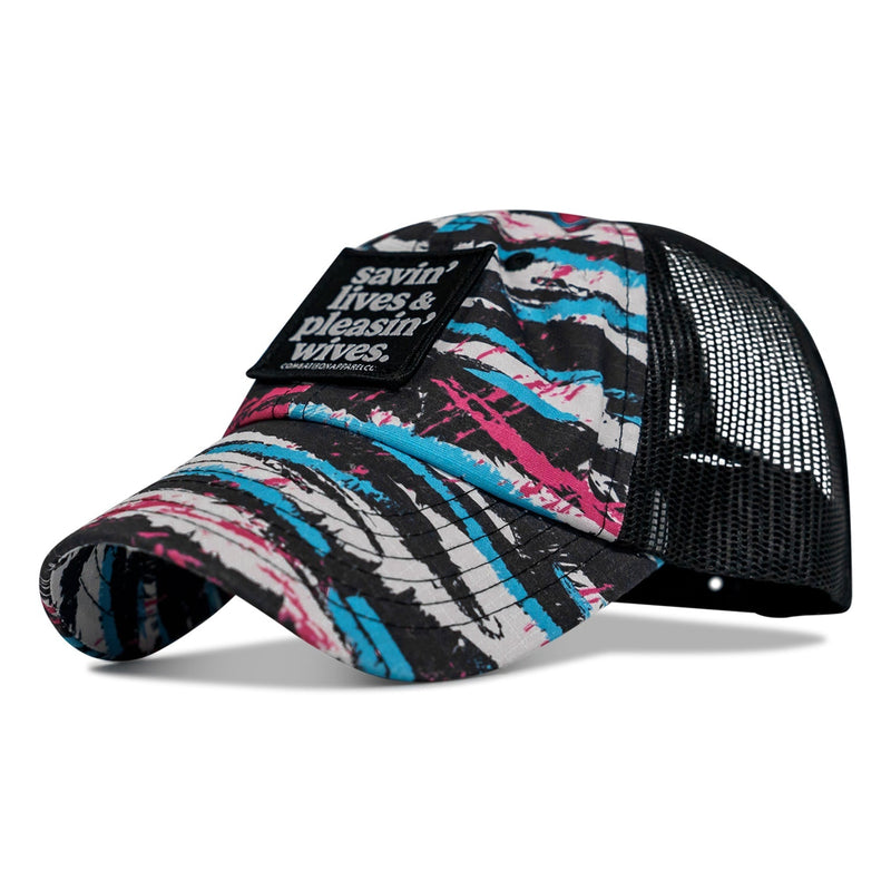 Load image into Gallery viewer, Ripstop Savin' Lives &amp; Pleasin' Wives  Patch Tactical Ripstop Mesh Snapback Hat
